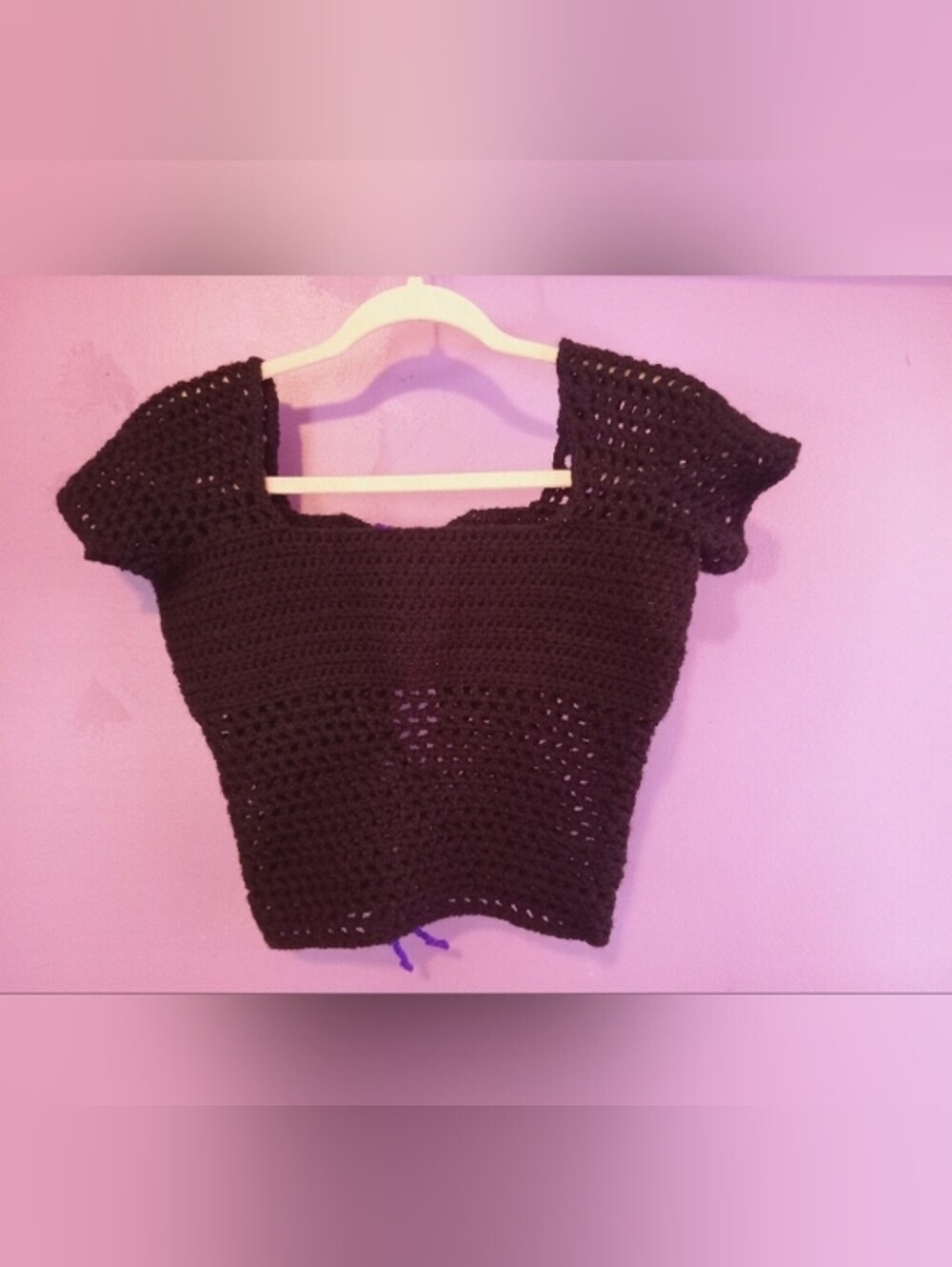 Black Crochet Women Top